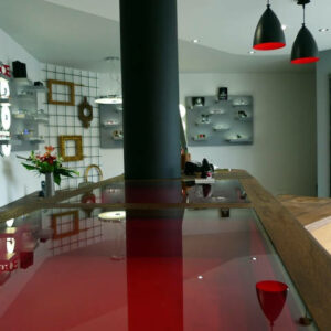 Dessus comptoir verre