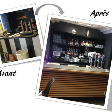 Relooking très tendance pour comptoir de bar