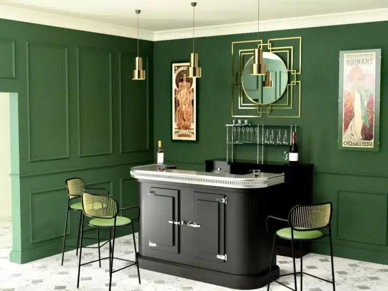 Home Bar avec comptoir en étain