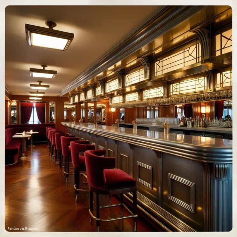Bar d'une grande brasserie parisienne généré par l'IA DREAMLAB