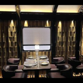 intérieur d'un wagon style art déco